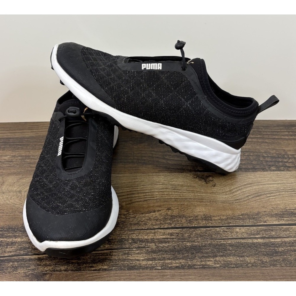 Puma Laguna Fusion Knit Women's Size 10 Black Slip On Golf Shoes Spikeless